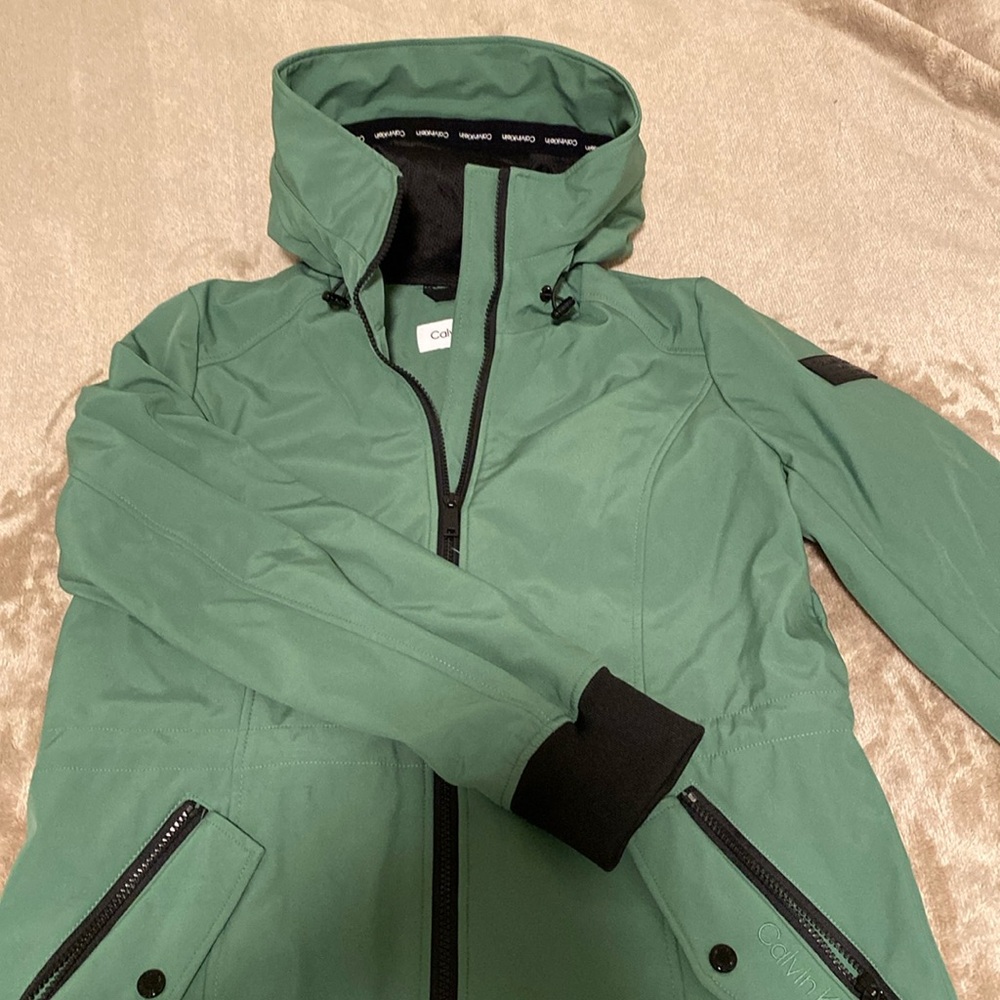 Calvin Klein green rain jacket, medium